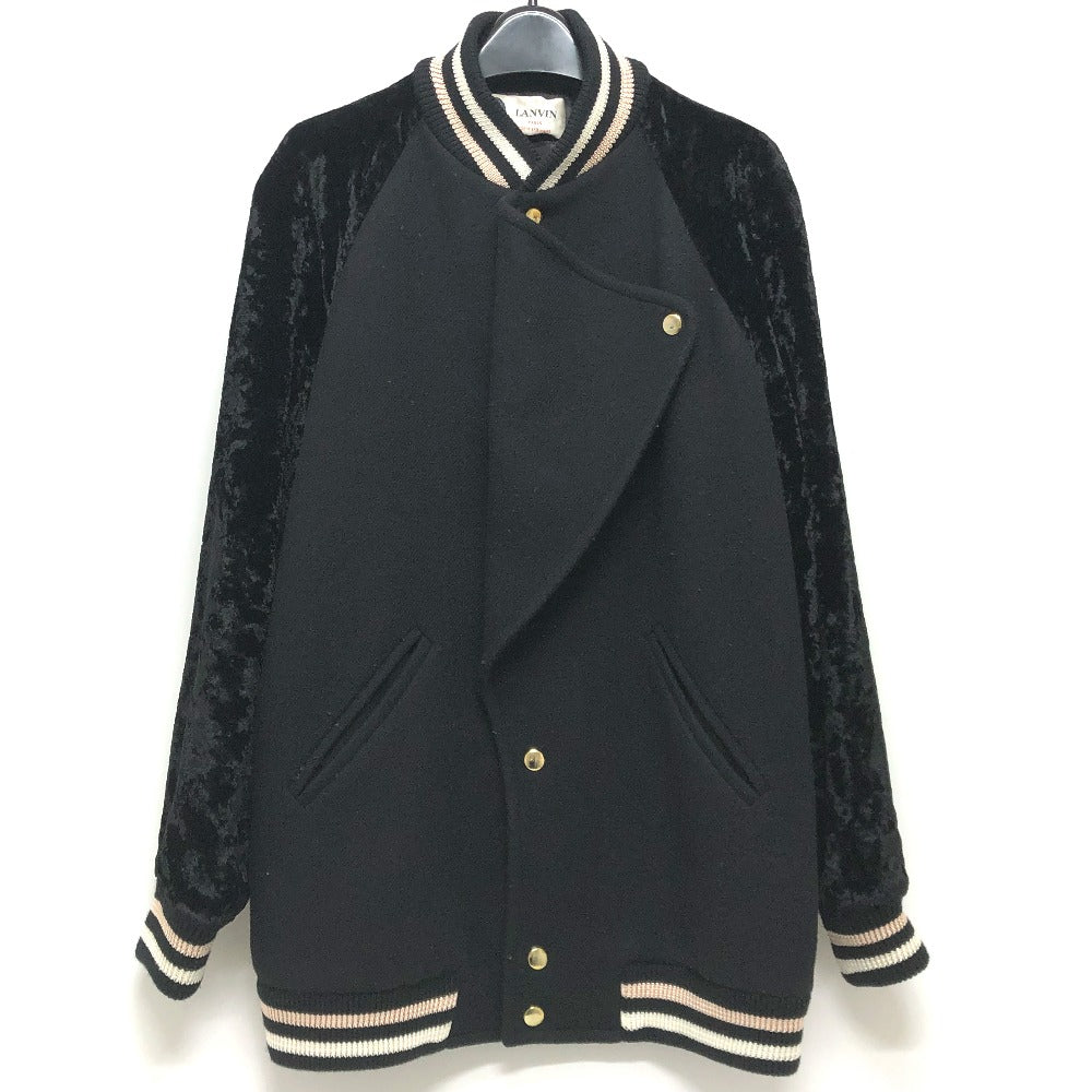 LANVIN JA726K 3613 オーバーサイズ バーシティジャケット スタジャン アウター コート ブルゾン ウール レディース ブラック