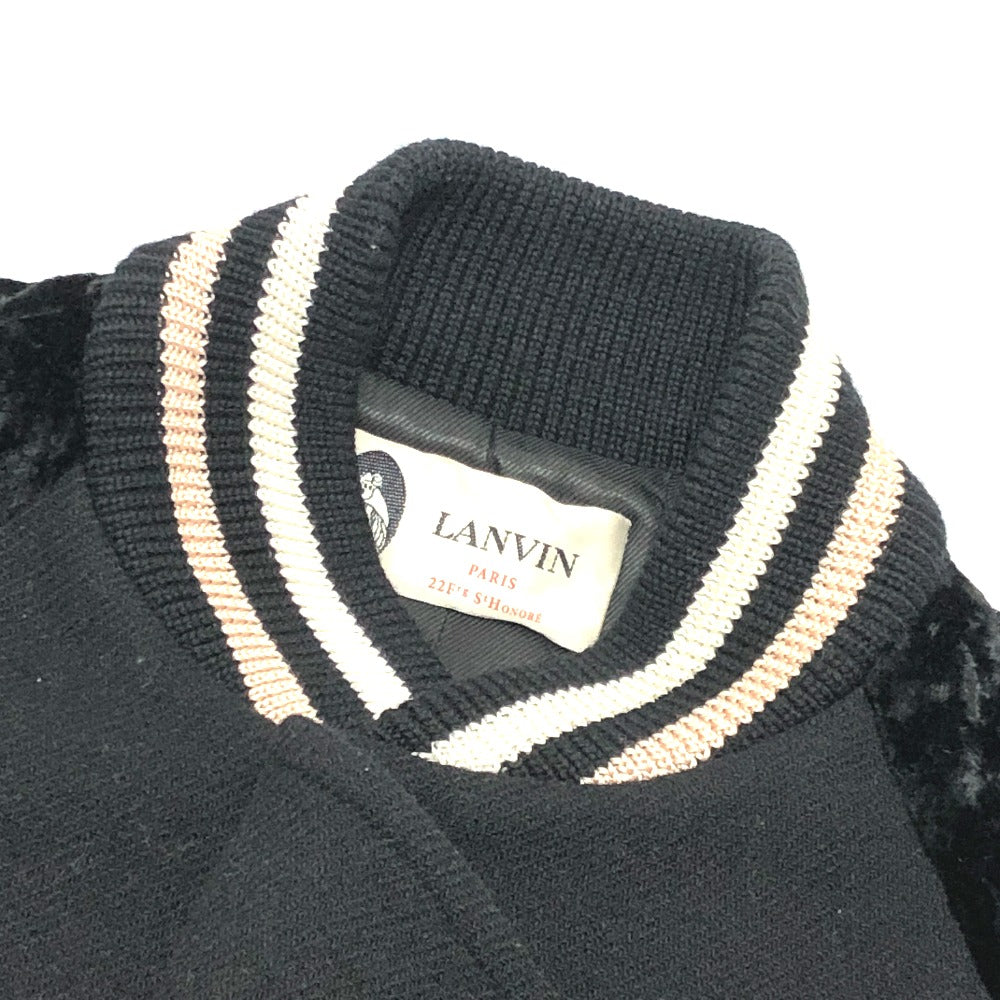 LANVIN JA726K 3613 オーバーサイズ バーシティジャケット スタジャン アウター コート ブルゾン ウール レディース ブラック