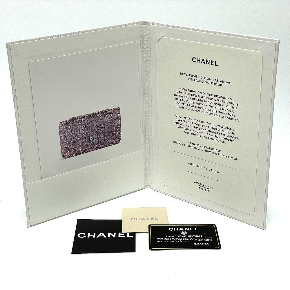 CHANEL Las Vegas Bellagio Exclusive CC Coco Mark Swarovski Double Chain Shoulder Bag Swarovski Women's Pink