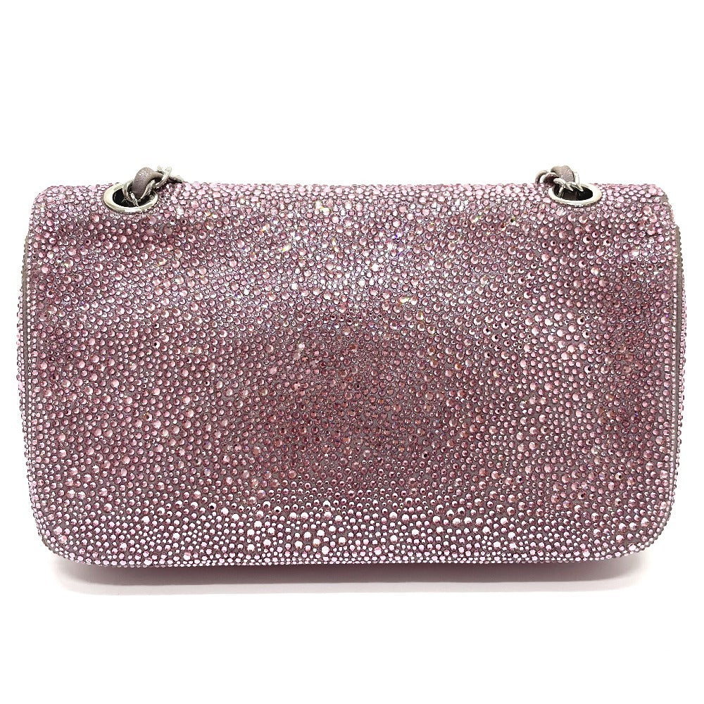 CHANEL Las Vegas Bellagio Exclusive CC Coco Mark Swarovski Double Chain Shoulder Bag Swarovski Women's Pink