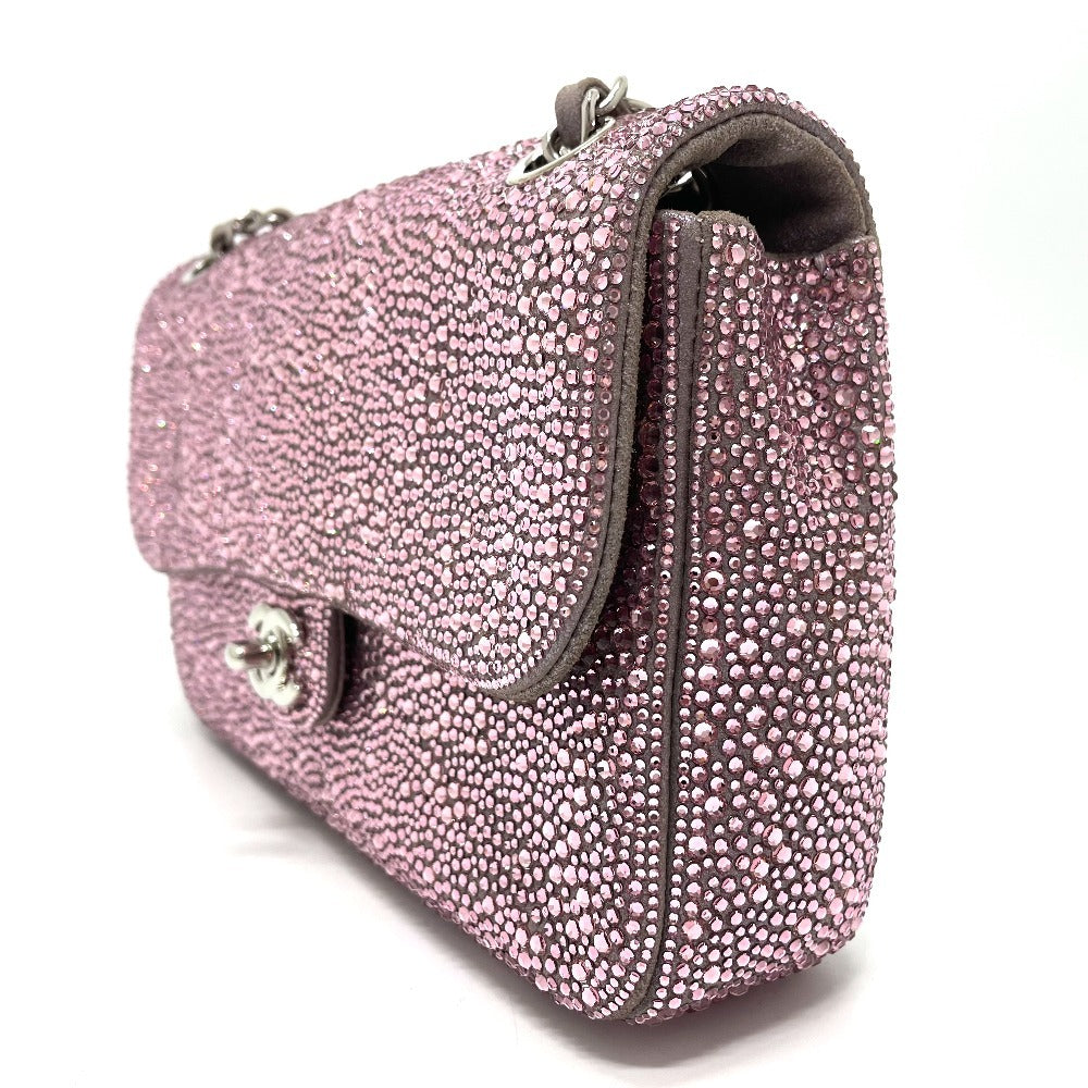 CHANEL Las Vegas Bellagio Exclusive CC Coco Mark Swarovski Double Chain Shoulder Bag Swarovski Women's Pink