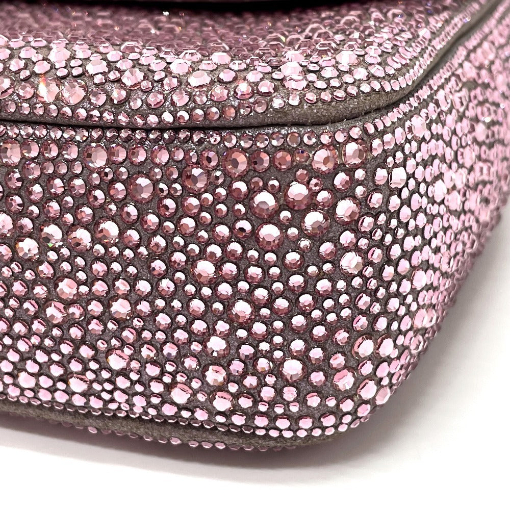 CHANEL Las Vegas Bellagio Exclusive CC Coco Mark Swarovski Double Chain Shoulder Bag Swarovski Women's Pink