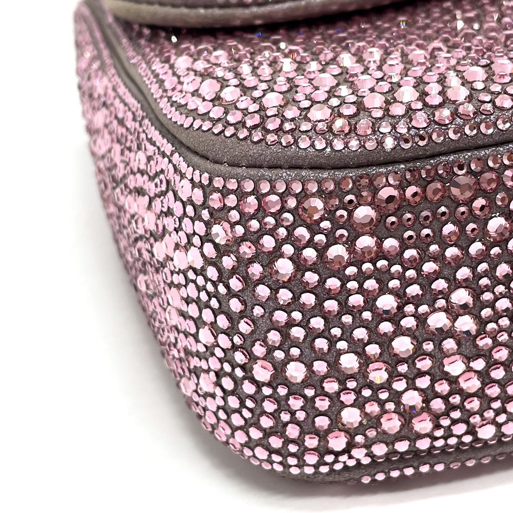 CHANEL Las Vegas Bellagio Exclusive CC Coco Mark Swarovski Double Chain Shoulder Bag Swarovski Women's Pink