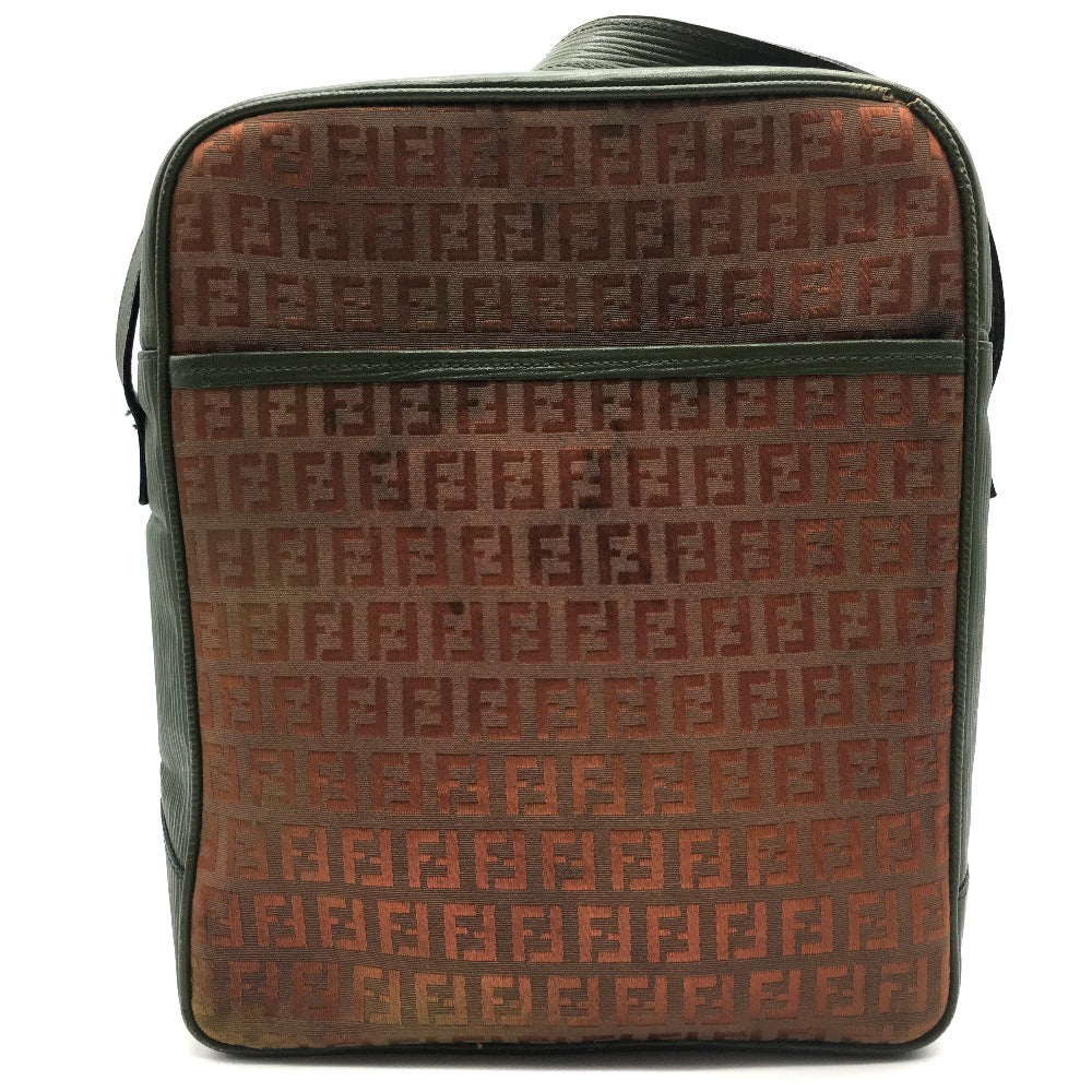 FENDI ズッキーノ ズッカ柄 ロゴ柄 ポシェット ヴィンテージ オールド カバン 調節可能 肩掛け ショルダーバッグ PVC/レザー レディース ブラウン カーキ×ブラウン系