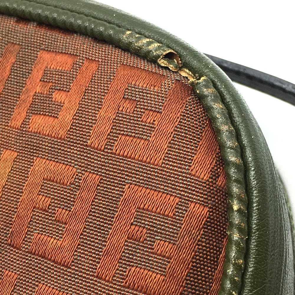 FENDI ズッキーノ ズッカ柄 ロゴ柄 ポシェット ヴィンテージ オールド カバン 調節可能 肩掛け ショルダーバッグ PVC/レザー レディース ブラウン カーキ×ブラウン系