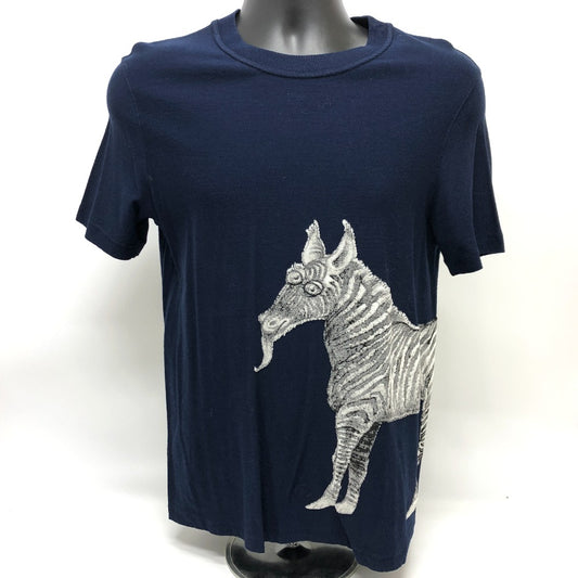 LOUIS VUITTON チャップマン トップス 馬 シマウマ 半袖Ｔシャツ コットン メンズ ネイビー ネイビー