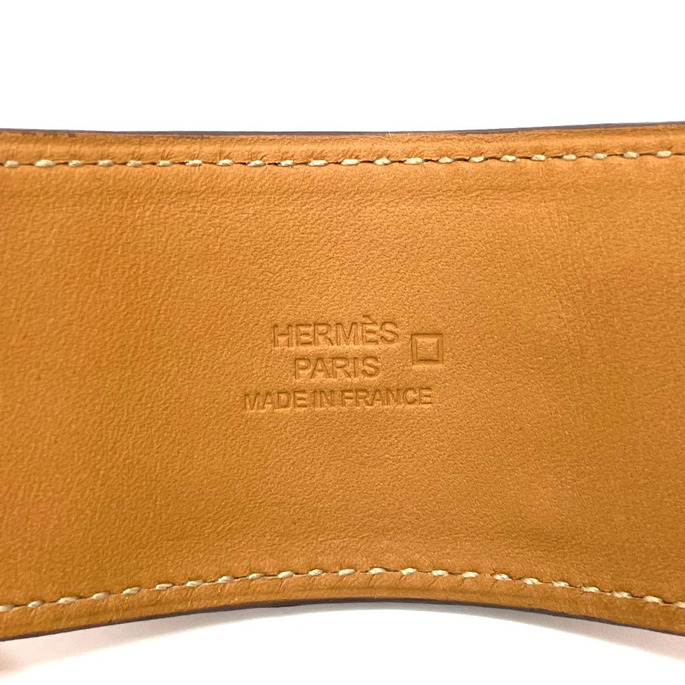 HERMES Collier de Chien Bangle Bracelet, Leather, Women's, Bougainvillea, Red with Gold Hardware