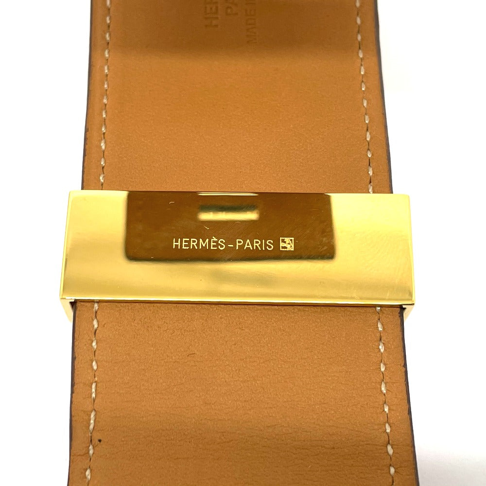 HERMES Collier de Chien Bangle Bracelet, Leather, Women's, Bougainvillea, Red with Gold Hardware