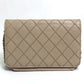 CHANEL CC Coco Mark Matelasse Design Chain Wallet Shoulder Bag Long Wallet Women's Beige Lambskin