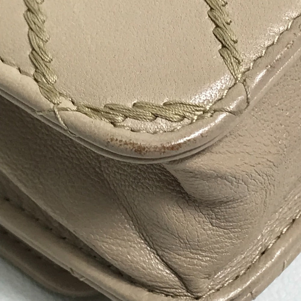 CHANEL CC Coco Mark Matelasse Design Chain Wallet Shoulder Bag Long Wallet Women's Beige Lambskin