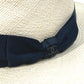 CHANEL CC Coco Mark Grosgrain Ribbon 19V Straw Hat, Women's, Beige