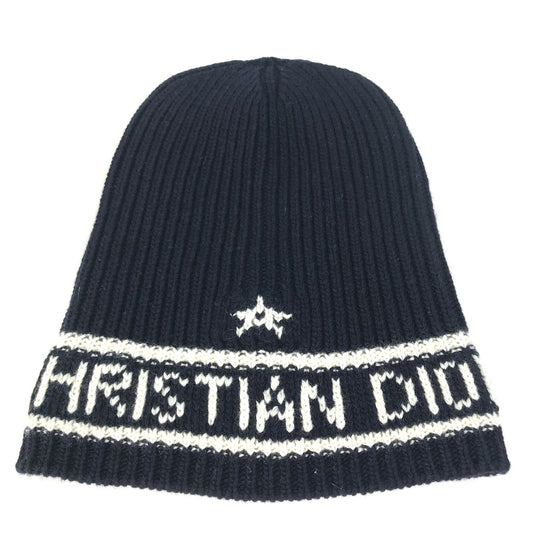 Christian Dior 31NOE714IXGH ビーニー 帽子 ニット帽 ニットキャップ ロゴ 帽子 ニット帽 ウール/カシミヤ レディース ネイビー