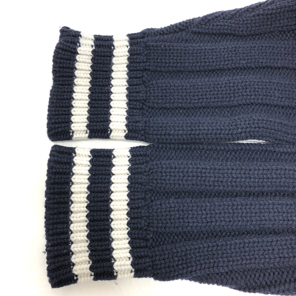 Dior 033M630AT171 Logo Shawn Stüssy Long Sleeve Knit Sweater, Men's, Navy and White