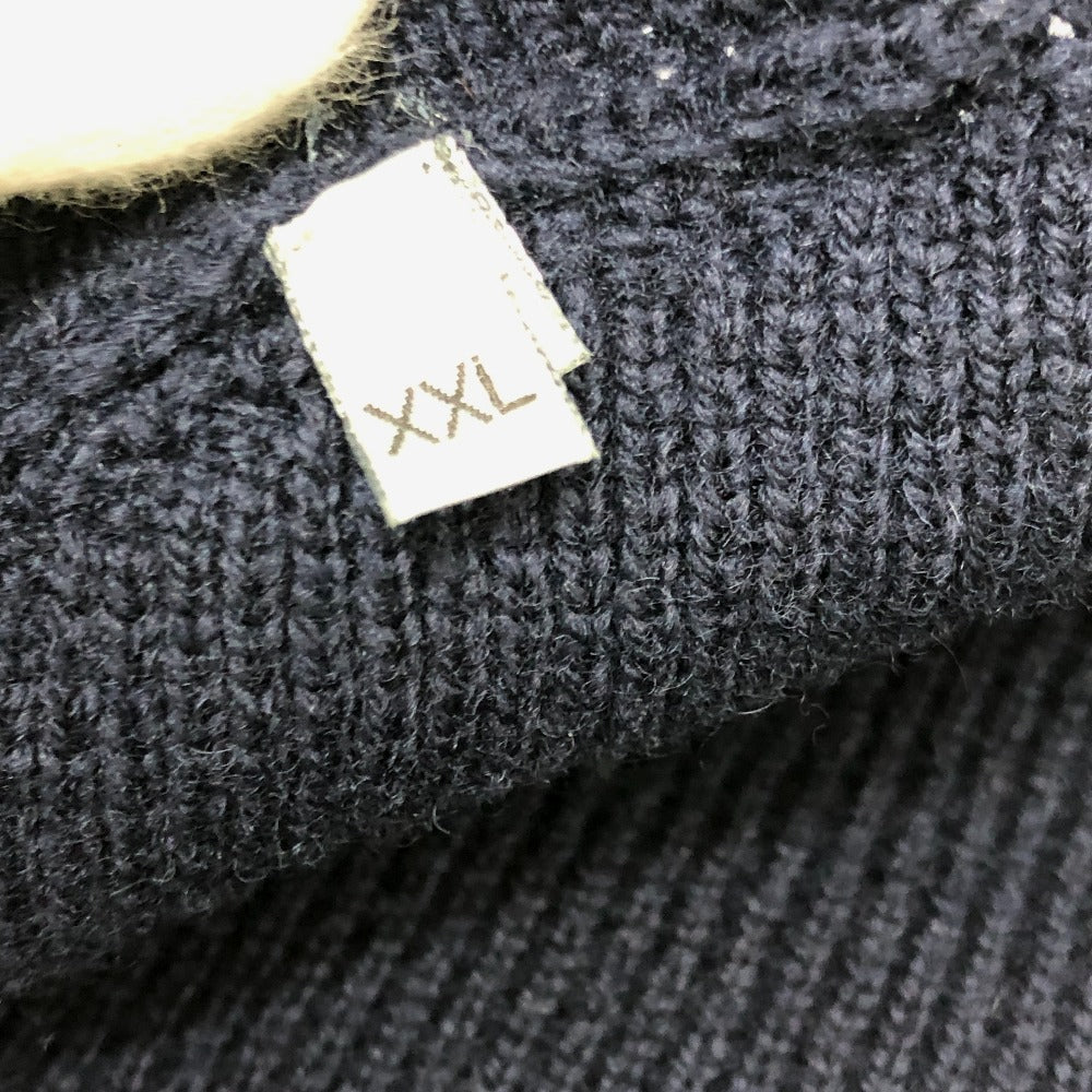 Dior 033M630AT171 Logo Shawn Stüssy Long Sleeve Knit Sweater, Men's, Navy and White