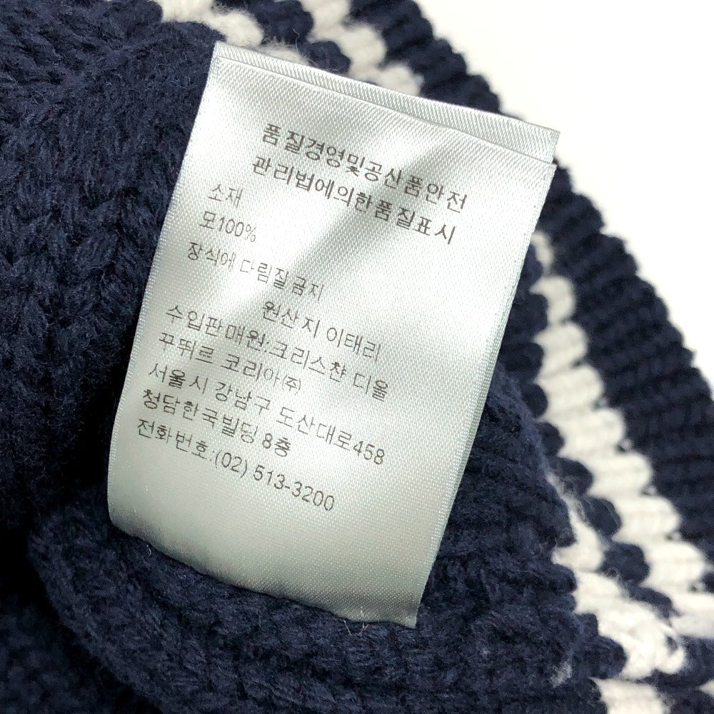 Dior 033M630AT171 Logo Shawn Stüssy Long Sleeve Knit Sweater, Men's, Navy and White