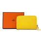 HERMES Chaine d'Ancre Zip Ango IC Case, Pass Case, Wallet, Card Case, Evercolor, Unisex, Yellow