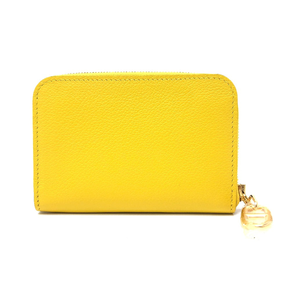 HERMES Chaine d'Ancre Zip Ango IC Case, Pass Case, Wallet, Card Case, Evercolor, Unisex, Yellow