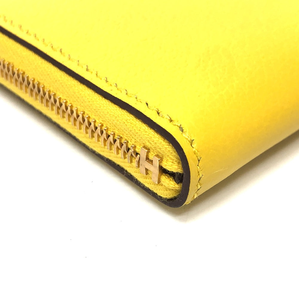 HERMES Chaine d'Ancre Zip Ango IC Case, Pass Case, Wallet, Card Case, Evercolor, Unisex, Yellow