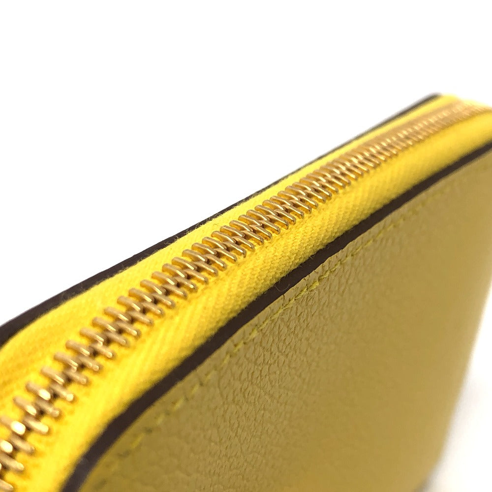 HERMES Chaine d'Ancre Zip Ango IC Case, Pass Case, Wallet, Card Case, Evercolor, Unisex, Yellow
