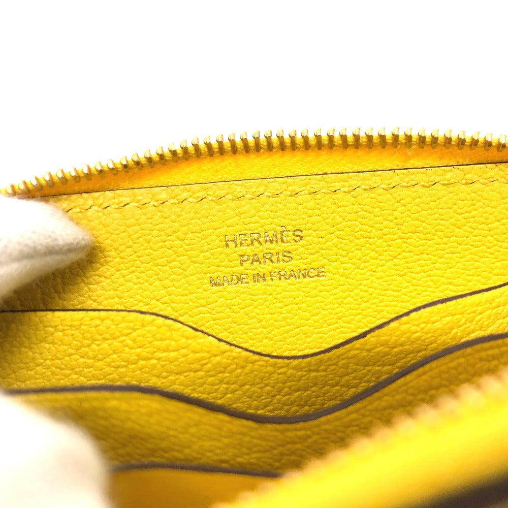 HERMES Chaine d'Ancre Zip Ango IC Case, Pass Case, Wallet, Card Case, Evercolor, Unisex, Yellow