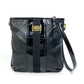 Salvatore Ferragamo EE-21-E196 Vara Patent Leather Crossbody Flat Bag Shoulder Bag in Black