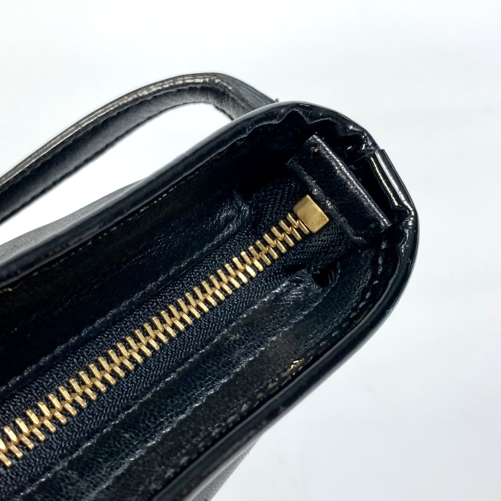 Salvatore Ferragamo EE-21-E196 Vara Patent Leather Crossbody Flat Bag Shoulder Bag in Black