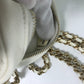 CHANEL CC Coco Mark Pochette Matelasse Quilted Round Chain Bag, Crossbody Shoulder Bag, Caviar Skin, White