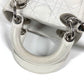 Dior Lady Dior Cannage Mini 2-Way Shoulder Bag, Crossbody Bag, Handbag, Leather, Women's, Metallic Gray