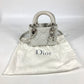 Dior Lady Dior Cannage Mini 2-Way Shoulder Bag, Crossbody Bag, Handbag, Leather, Women's, Metallic Gray