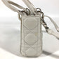 Dior Lady Dior Cannage Mini 2-Way Shoulder Bag, Crossbody Bag, Handbag, Leather, Women's, Metallic Gray