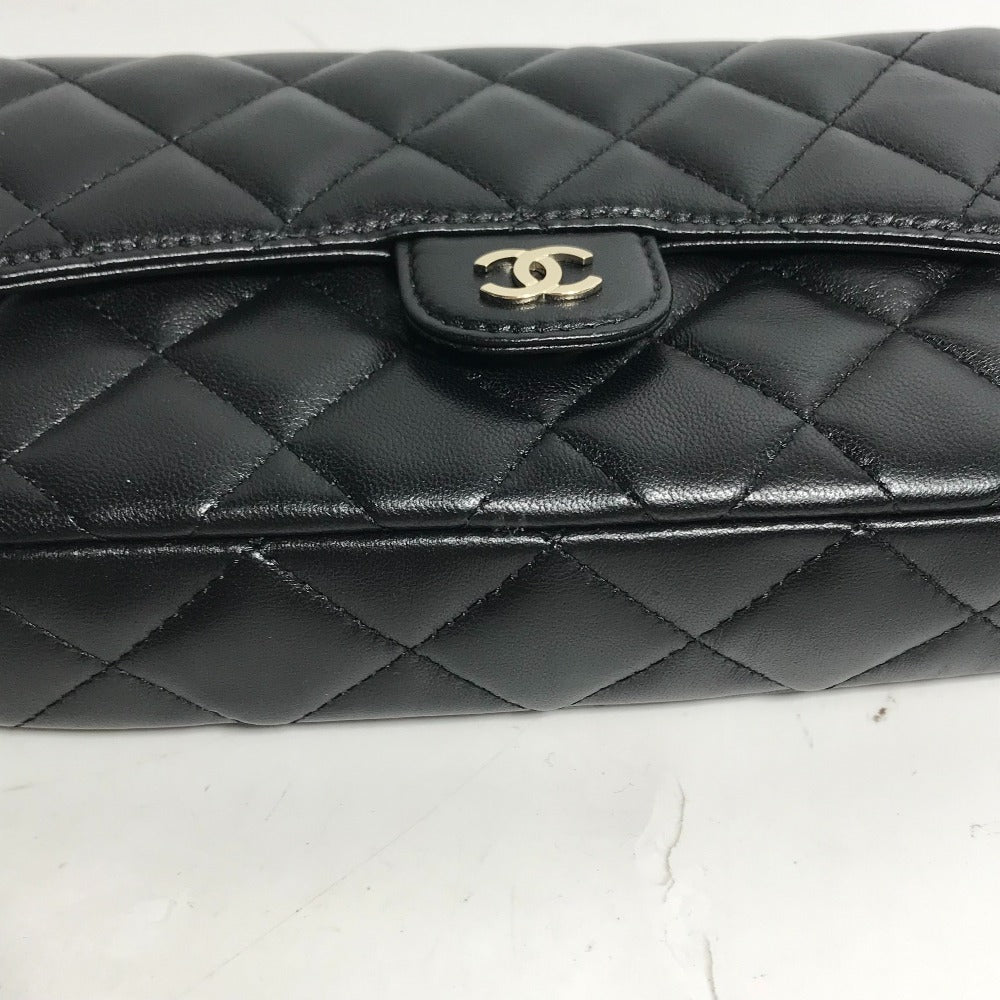 CHANEL AP2096 ココマーク フォンケースウォレット CC マトラッセ チェーンウォレット 斜め掛け カバン 長財布 ショルダーバッグ ラムスキン レディース ブラック