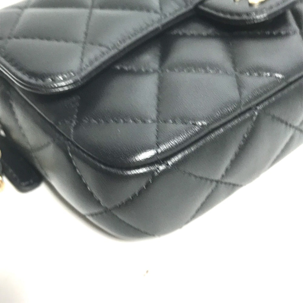 CHANEL AP2096 ココマーク フォンケースウォレット CC マトラッセ チェーンウォレット 斜め掛け カバン 長財布 ショルダーバッグ ラムスキン レディース ブラック