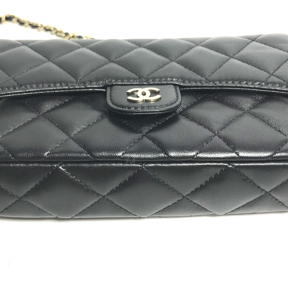 CHANEL AP2096 ココマーク フォンケースウォレット CC マトラッセ チェーンウォレット 斜め掛け カバン 長財布 ショルダーバッグ ラムスキン レディース ブラック