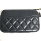 CHANEL AP2096 ココマーク フォンケースウォレット CC マトラッセ チェーンウォレット 斜め掛け カバン 長財布 ショルダーバッグ ラムスキン レディース ブラック