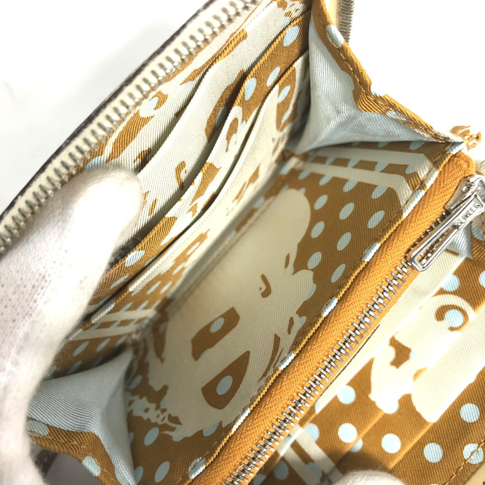 HERMES Silkin Coin Purse Compact Wallet Azap Compact Round Zipper Coin Case Epsom Women's Nata White