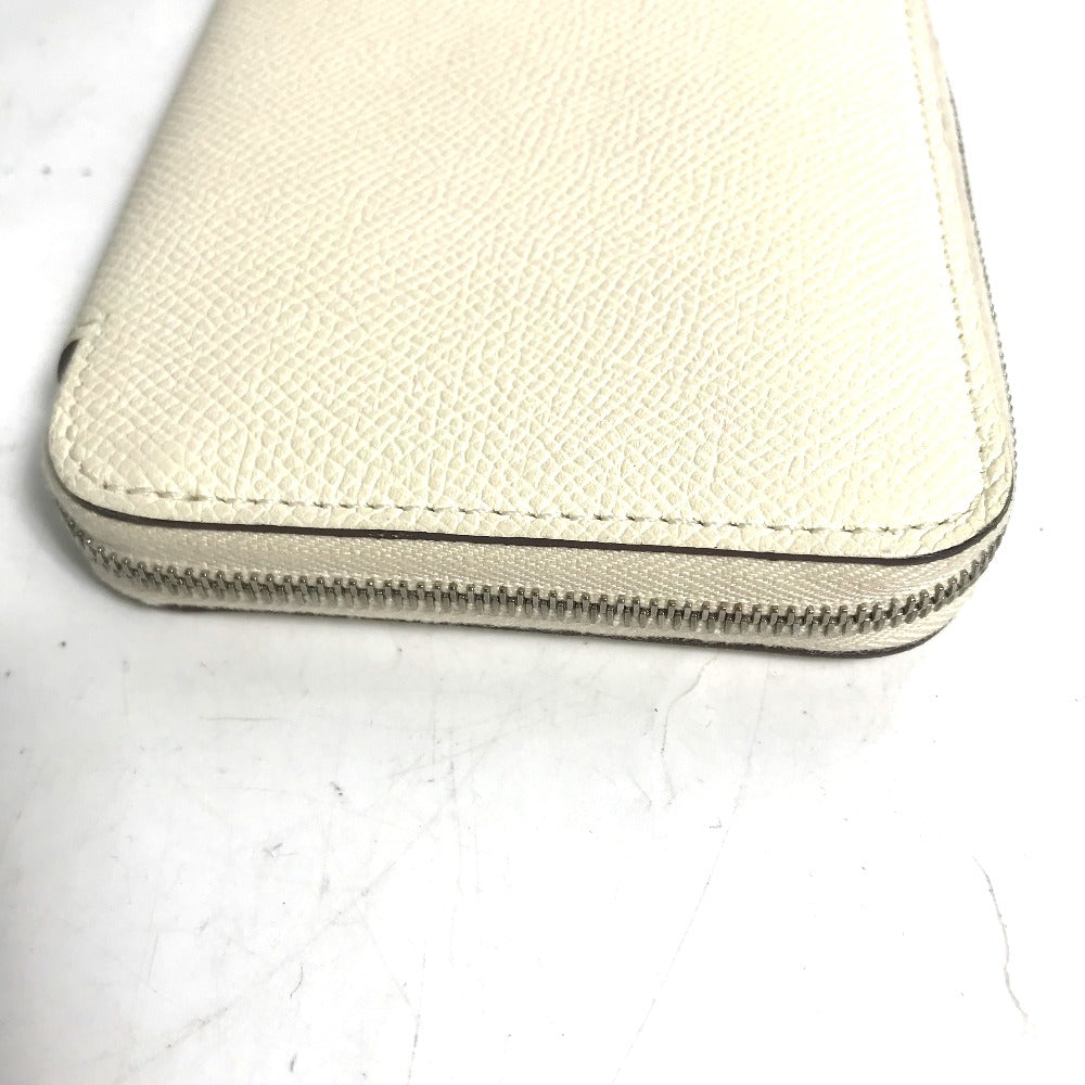 HERMES Silkin Coin Purse Compact Wallet Azap Compact Round Zipper Coin Case Epsom Women's Nata White