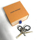 LOUIS VUITTON MP2197 Accessories: Faux Pearl, Fleur Bijou, and Rhinestone Brooch in Black Leather