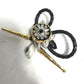 LOUIS VUITTON MP2197 Accessories: Faux Pearl, Fleur Bijou, and Rhinestone Brooch in Black Leather