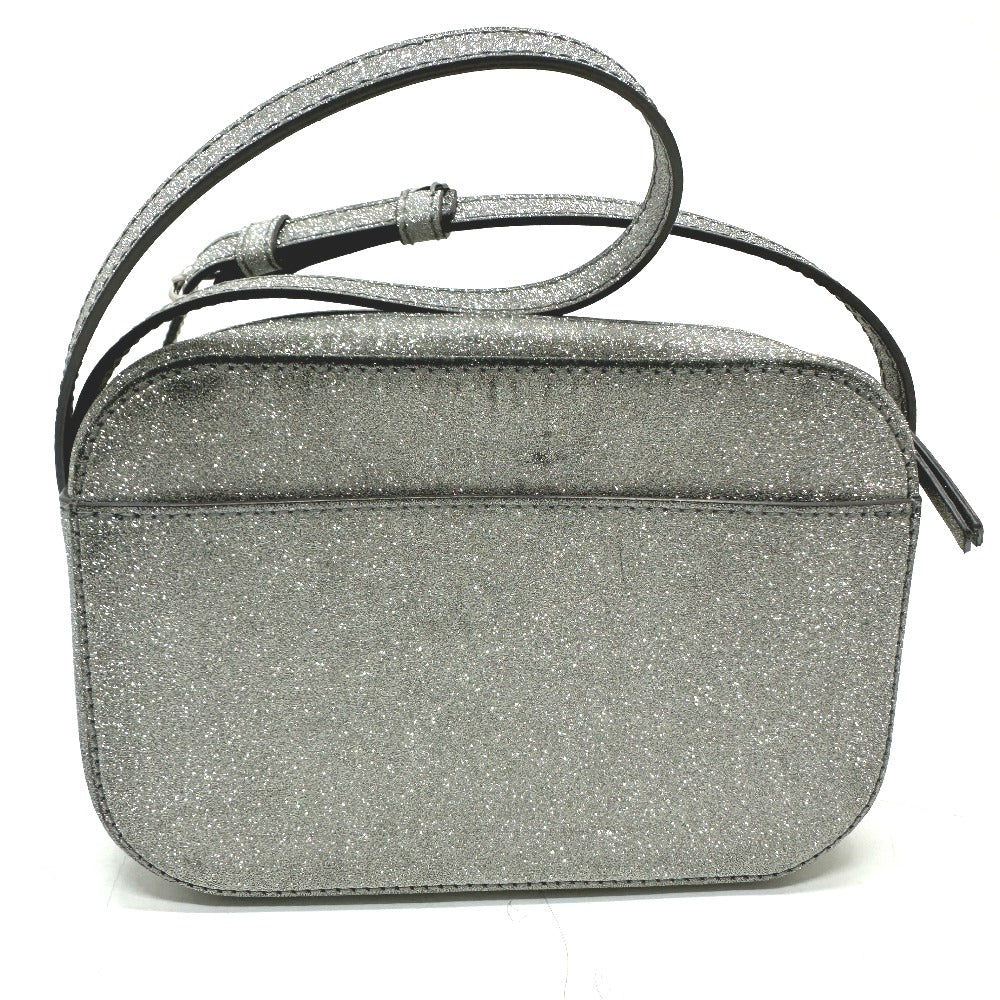BALENCIAGA 552372 Logo Everyday Camera Bag, XS Size, Leather Shoulder Bag, Silver, Women's