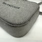 BALENCIAGA 552372 Logo Everyday Camera Bag, XS Size, Leather Shoulder Bag, Silver, Women's