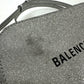 BALENCIAGA 552372 Logo Everyday Camera Bag, XS Size, Leather Shoulder Bag, Silver, Women's