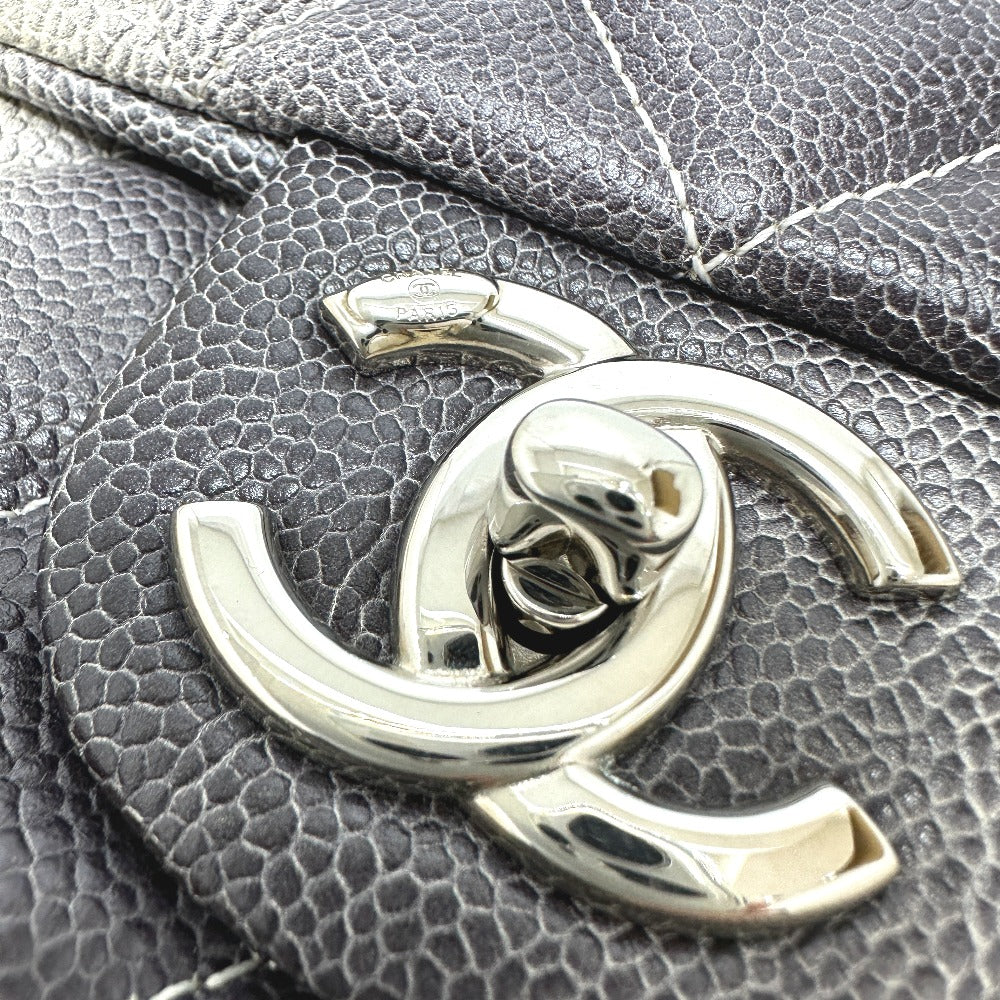 CHANEL CC Coco Mark Matelasse Quilted Chain Bag with Double Chain, Shoulder Bag, Caviar Leather, Women's, White