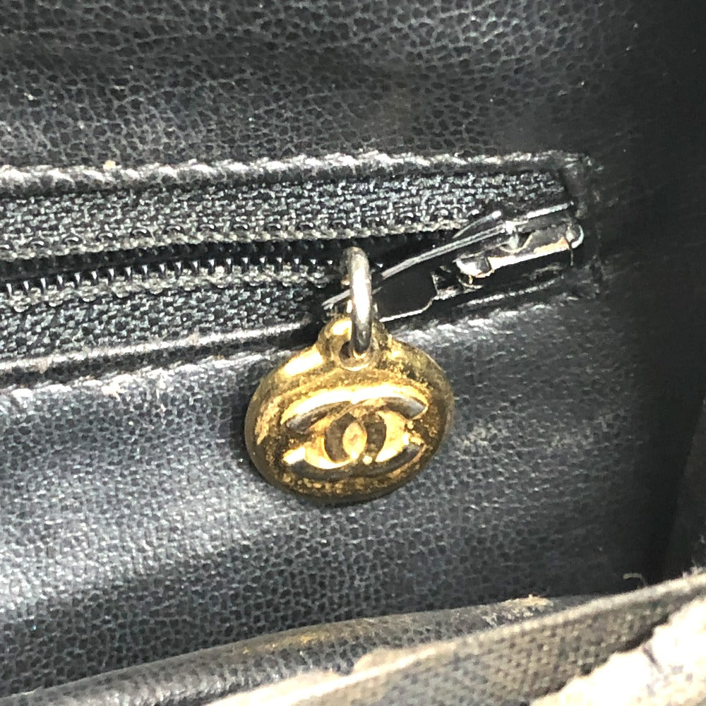 CHANEL CC Coco Mark Chain Shoulder Tote Bag in Caviar Leather, Black