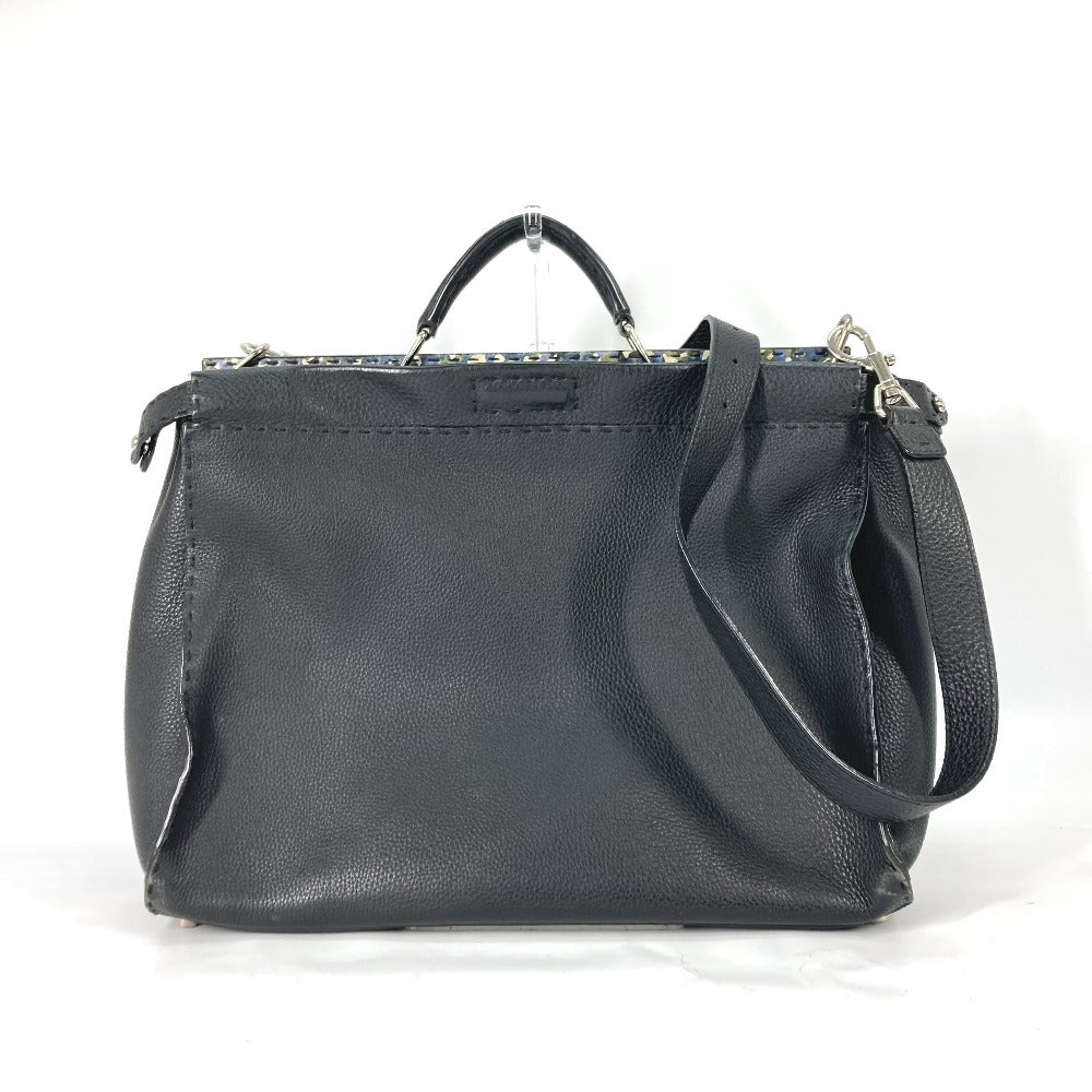 FENDI 7VA388 セレリア ピーカブー 2WAY ハンドバッグ ショルダーバッグ 斜め掛け ビジネスバッグ レザー レディース ブラック
