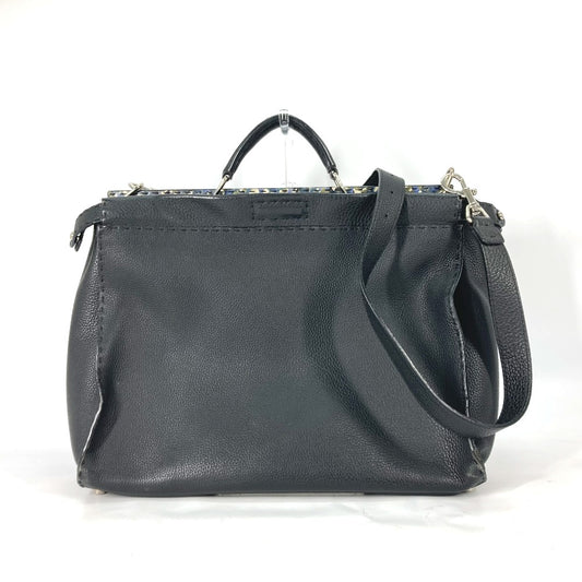 FENDI 7VA388 セレリア ピーカブー 2WAY ハンドバッグ ショルダーバッグ 斜め掛け ビジネスバッグ レザー レディース ブラック