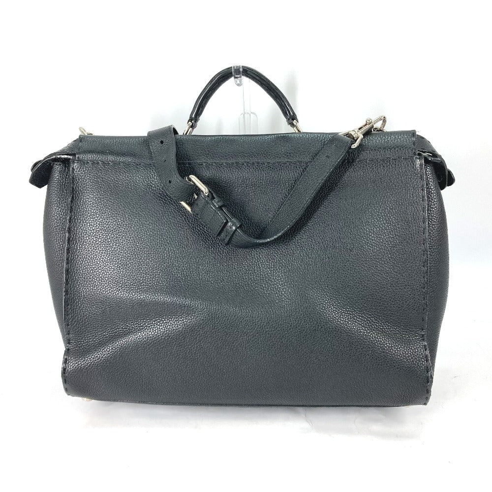 FENDI 7VA388 セレリア ピーカブー 2WAY ハンドバッグ ショルダーバッグ 斜め掛け ビジネスバッグ レザー レディース ブラック