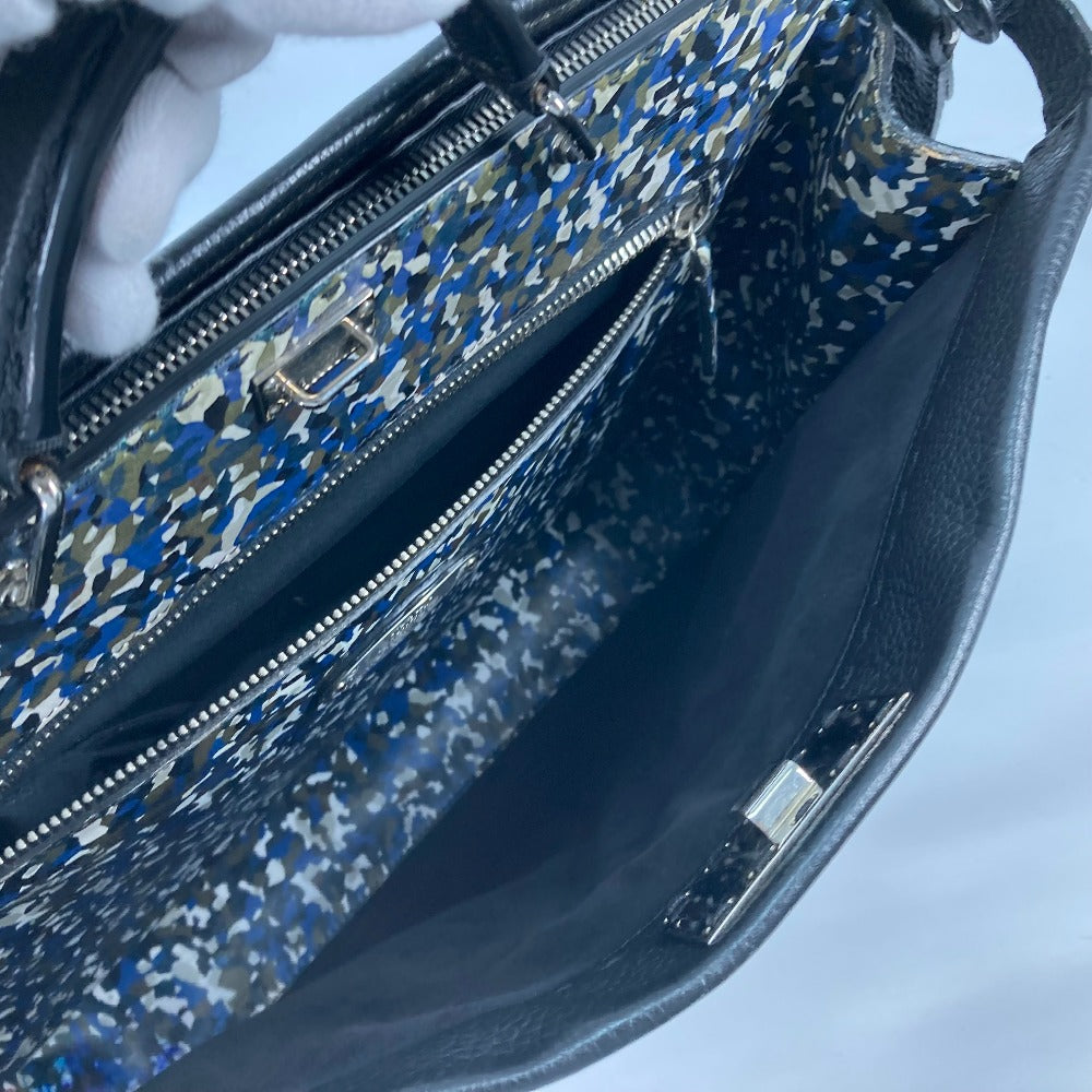 FENDI 7VA388 セレリア ピーカブー 2WAY ハンドバッグ ショルダーバッグ 斜め掛け ビジネスバッグ レザー レディース ブラック