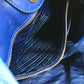 PRADA Logo Crossbody Ribbon 2-Way Shoulder Bag, Tote Bag, Handbag, Leather, Women's, Blue