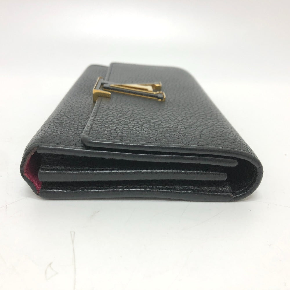 LOUIS VUITTON M61248 LVロゴ ポルトフォイユ カプシーヌ 二つ折り 長財布 トリヨンレザー レディース ブラック