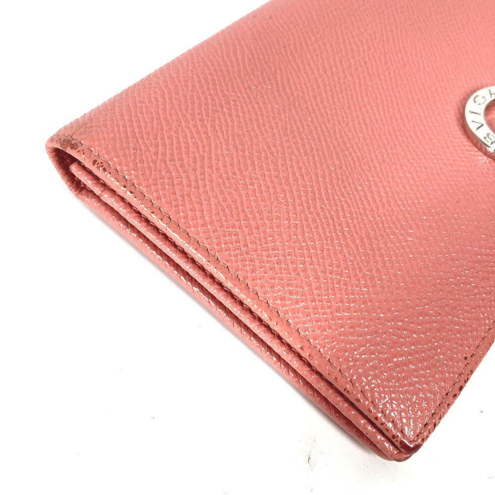 BVLGARI ブルガリブルガリ ロゴクリップ ロングウォレット 2つ折り 長財布 レザー メンズ ピンク
